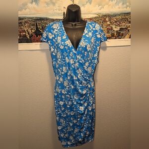 Blue Floral By Design Wrap Dress